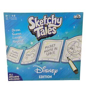 Sketchy Tales Disney Editi Family Game Age 8+ Draw Guess Describe 4+ Players NEW